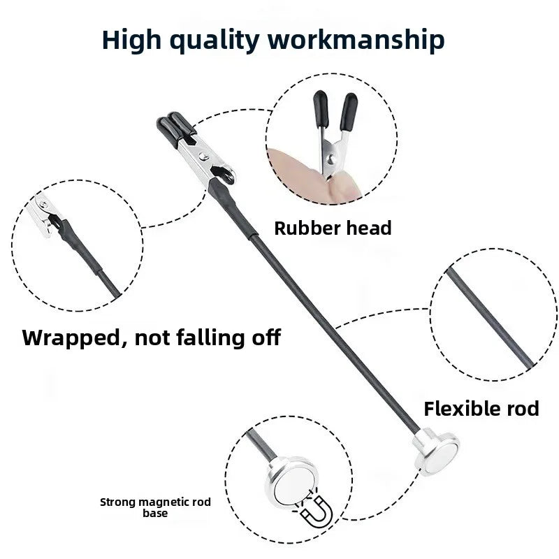 Soldering Third Hand with Strong Magnetic Base Flexible Arms PCB Holder for Electronics Repair – Alligator Clip Welding Tool