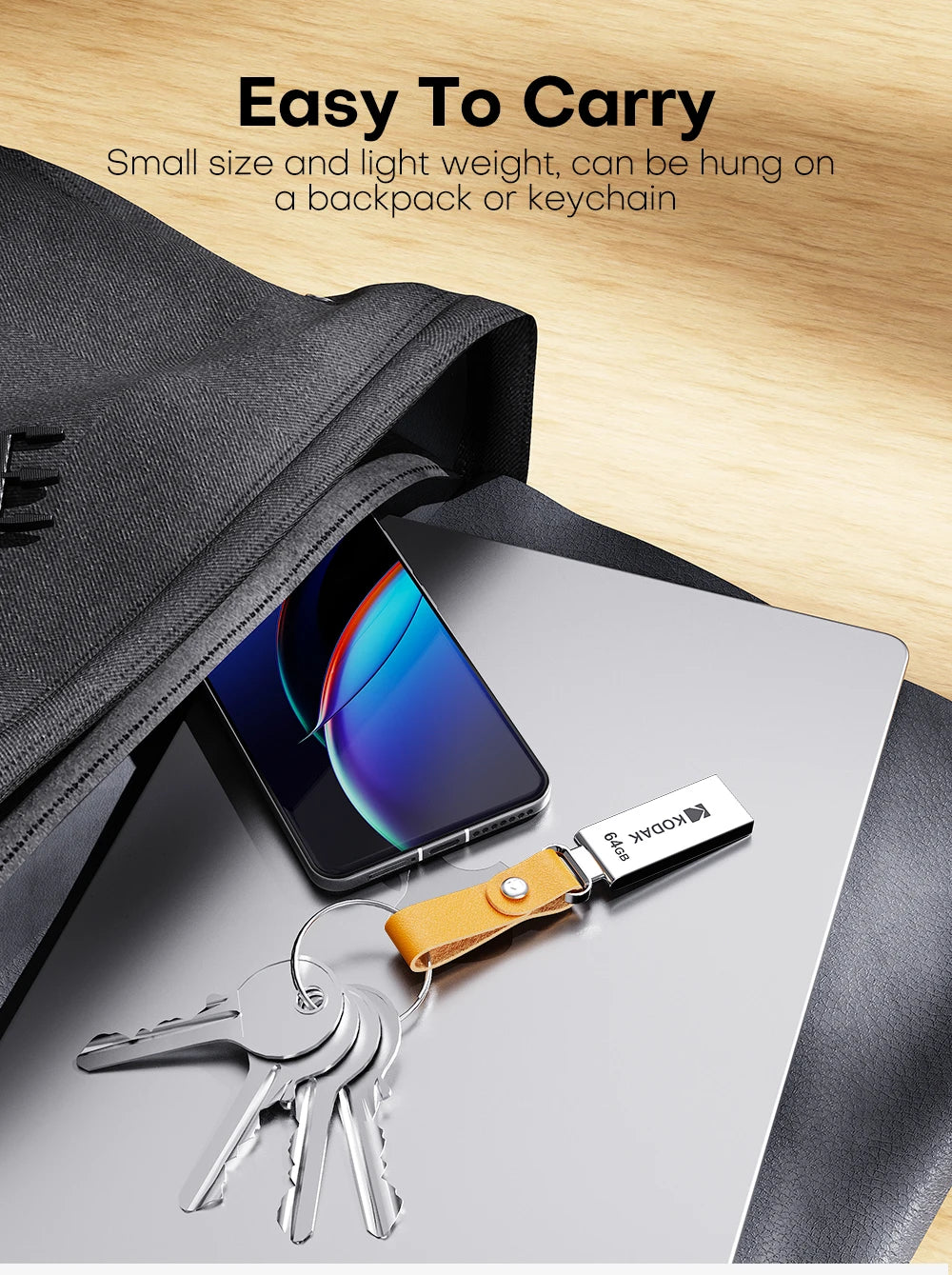 KODAK K122 Mini Metalowy Pendrive USB 2.0 32GB 64GB 128GB Pamięć Flash Plug & Play Mały Kompaktowy Dysk do Laptopa PC Samochodu
