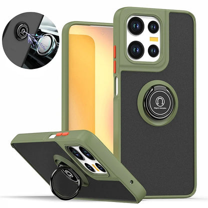 Shockproof Matte Armor Case For Motorola Moto G35 G55 G75 G85 G56 G86 5G G05 G15 Magnetic Holder Ring Stand Hard PC Back Cover