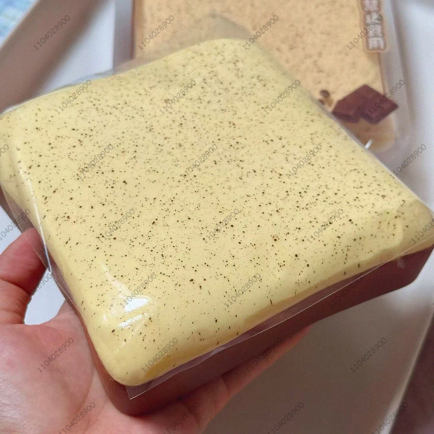 Sticky Toast Squishy Slow Rising Marshmallow Mint Chocolate Bread Soft Tender Squeeze Toy Stress Relief Hand Relaxing Toy