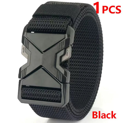 Men's Tactical Belt Nylon Braided Outdoor Training Military Belt Canva Casual Mountainee Trouser Pants Jeans Buckle Waist Belt