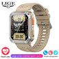 LIGE 2026 Zewnętrzny Smartwatch Męski 2.01" Ekran IP68 Wodoodporne Zegarki Wytrzymały Wojskowy Bluetooth Połączenia Smartwatch dla Androida i iOS