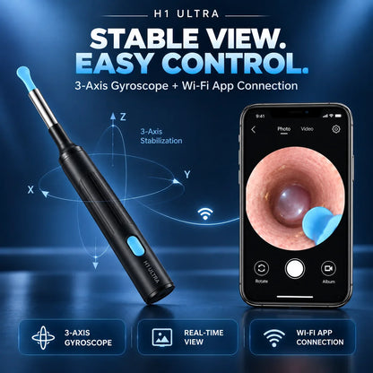 1000W HD Visual Ear Cleaner Camera Wireless Ear Wax Removal Tool 2 in 1 Ear Pick Tweezers USB Rechargeable Kit