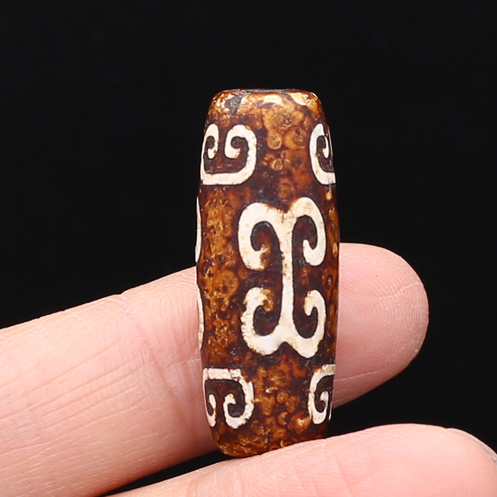 Natural Stone Bead Tibetans Divination Pattern Natural Agates Loose Bead for Women Making DIY Jewerly Necklace Gift 12x30mm