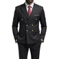 Custom Made Royal Blue Groom Tuxedo Lapel Double Breasted Men Suit Prom Wedding Party Men Suits Costume ( Jacket+Pants)