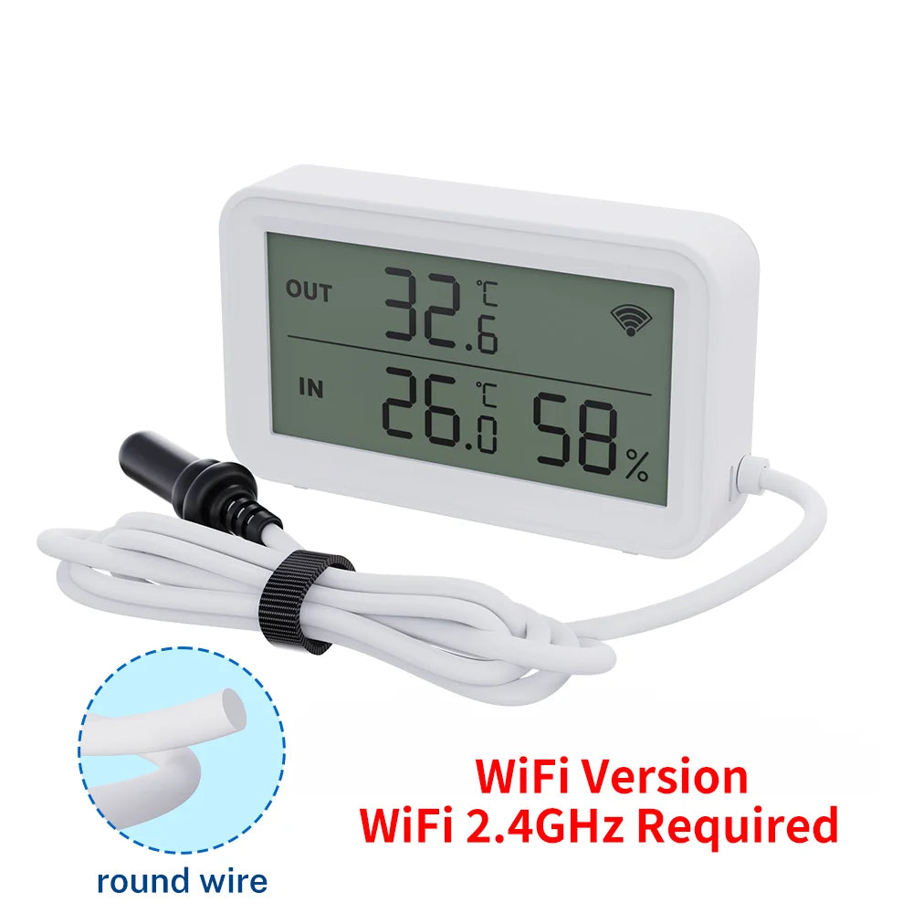 Tuya WiFi Zigbee Temperature Humidity Sensor With External Probe for Smart Home APP Remote Control Work with Yandex Alexa