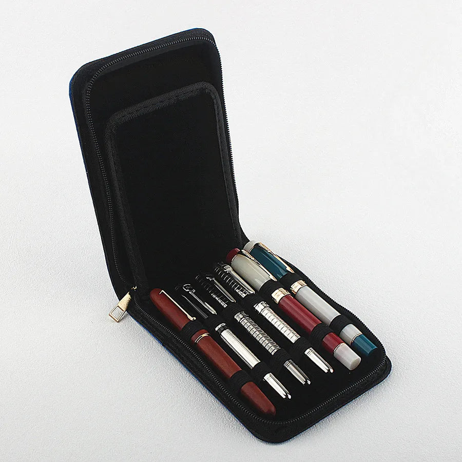 12 Slots Fountain Pen Case Pencil Case Pouch Bag PU Leather Case for JINHAO Pens