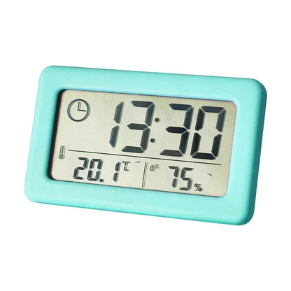Mini Digital Clock Temperature Humidity Portable Watch Clock Thermometer Hygrometer 12/24 Hours Battery Powered Clock Home Table