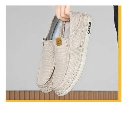 Summer Casual Loafers Men Breathable Slip On Casual Shoes for Men Classic Linen Canvas Sneakers Male Light Flats Lazy Shoes
