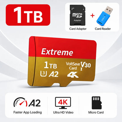 High Speed Micro TF SD Card 128GB 256GB Class10 U3 V30 for Camera Drone Driving Recorder Waterproof Memory Card