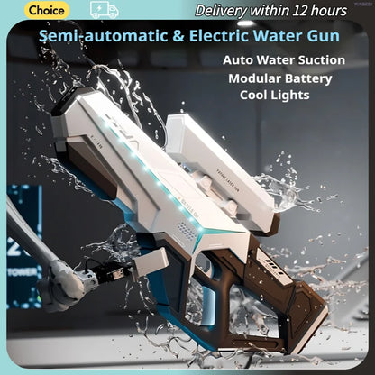 Electric LED Water Gun Automatic Water Suction Large-capacity Continuous Water Spray Summer Game Interaction Children's Gift