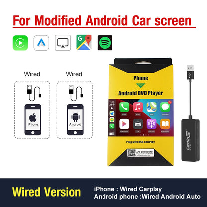CarlinKit USB Wired/Wireless CarPlay Adapter Wireless Android Auto AI Box Mirrorlink Bluetooth Auto Connect For Android Car Radio For Youtube Netflix Google Map Android Aftermarket Car Screen