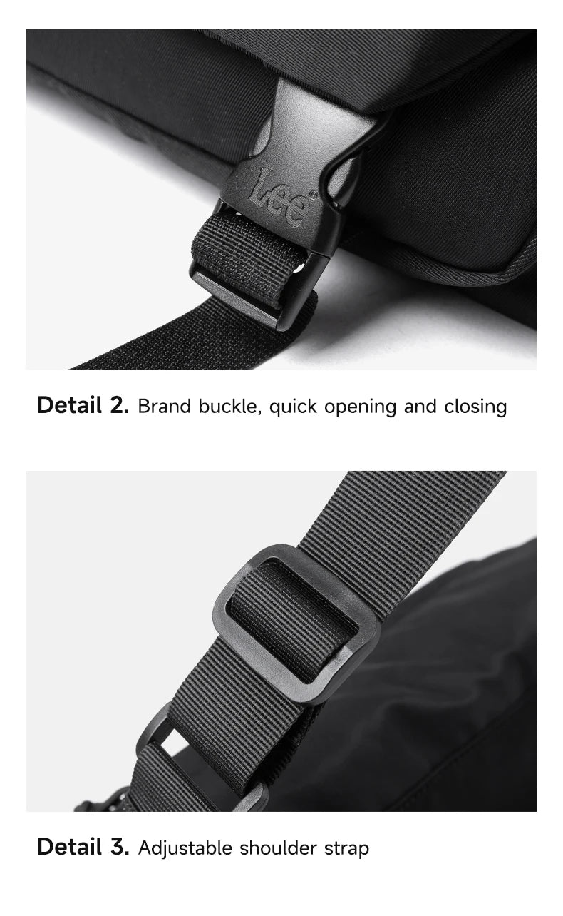 LEE Fashion Waterproof Large Crossbody Shoulder Bag Women Male Flip Laptop Messenger Bag Teenagers College Satchel School Bag