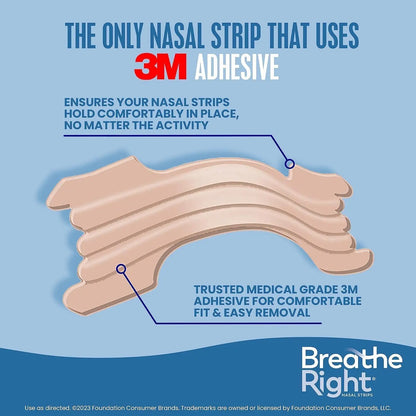 Breathe Right Nasal Strips Extra Strength Tan Nasal Strips Help Stop Snoring Drug-Free Snoring Solution&Instant Nasal Congestion