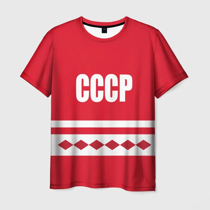 Retro Soviet CCCP 3D Print Sport Moisture-wicking Breathable Men T-shirt Harajuku Street Casual Trend Daily Comfort Short-sleeve