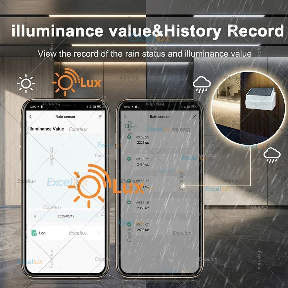 Zigbee Smart Rain Drop Sensor Outdoor RealTime Rain Water Detection With Illuminance Detector,For Tuya/Z2M,Smart Home Automation
