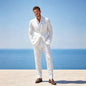 Linen Men Suits for Summer Beach Wedding 2 Pieces Separates Jacket Pants Casual Outfit for Party Groom Guest Suits for Men 2026