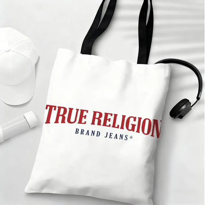 True Religion Storage Bags Lightweight Eco Friendly Fashionable Multi Purpose Large Capacity Canvas Shoulder Tote