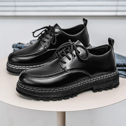 Men's Casual Loafers Black Fashionable Dress Shoes Elegant Formal Footwear Comfortable Slip-On Footgear