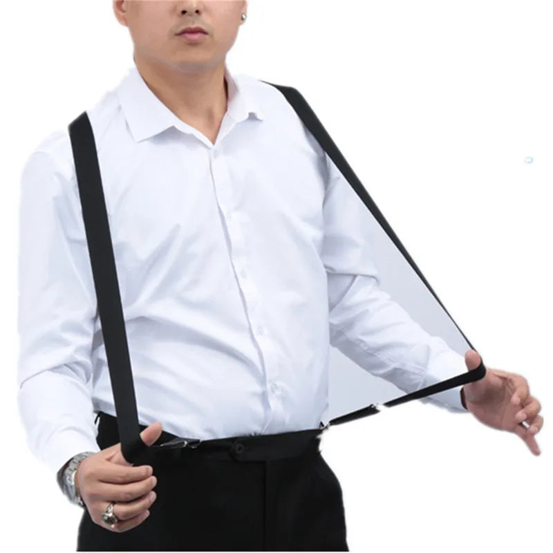 Solid Color Elastic Polyester Suspenders Braces Men Women Black Red Adjustable Straps For Wedding Suit Skirt Accessories Gifts