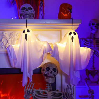 Halloween LED Light Up Hanging Ghost Decor Spooky Flying Ghost Indoor Outdoor Yard Porch Haunted House Party Decoration Gifts
