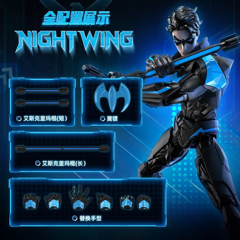 BLOKEES Nightwing Superman Batman Beyond Original Gunn David DC David Justice League Comics Action Figure Assembled Model Toy