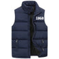 Custom Logo Vest Jacket, Warm Sleeveless Winter Coat with Stand Collar, Windproof Quilted Waistcoat for Autumn Casual Outd