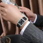 New Fashion Designer Rectangle Dial Quartz Watch for Men Casual Leather Strap Luxury Business Wristwatch Relogio Masculino