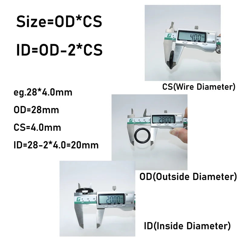 O Ring NBR Seal Washer Plumbing Gasket Thickness 1/1.5/2.0/2.4/3.1/4.0 Nitrile Butadiene Rubber Spacer Oil Resistance Oring Kit