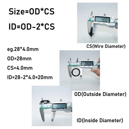 O Ring NBR Seal Washer Plumbing Gasket Thickness 1/1.5/2.0/2.4/3.1/4.0 Nitrile Butadiene Rubber Spacer Oil Resistance Oring Kit