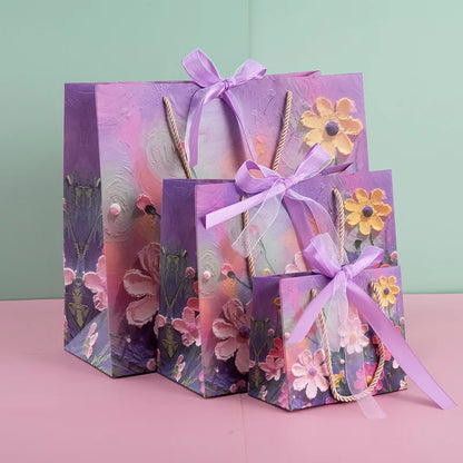 Party Gift Bag Pardboard Paper Tote Gift Bags with Handles Shopping Party Wedding Party Birthday Retail Bags Gift Bag Handbag