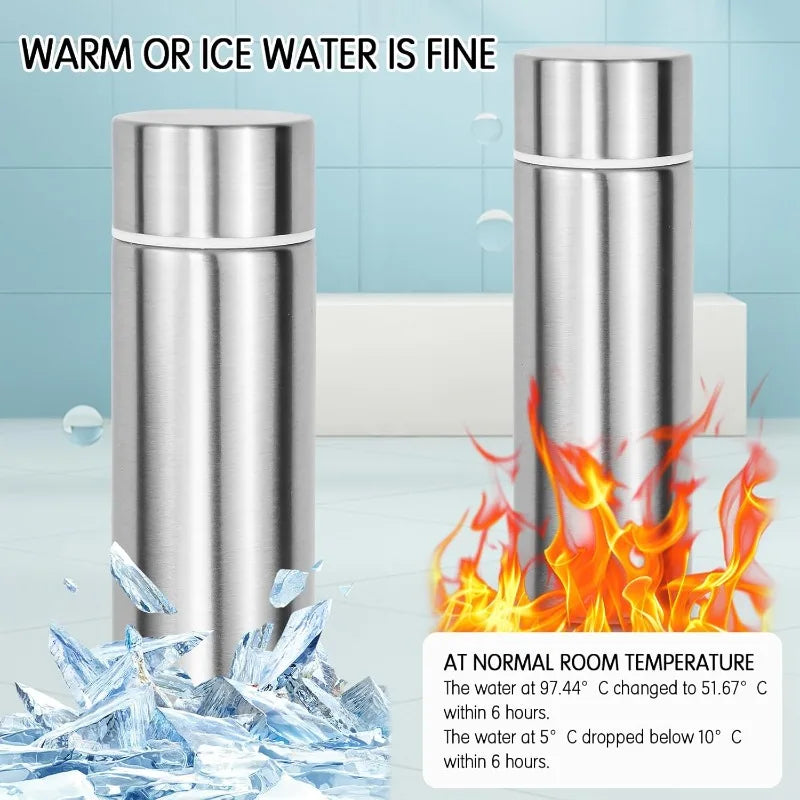 Thermos Cup Water Bottle Hot Drink Stainless Steel Small Capacity Bottle Travel Cup Portable 150ml Mini Cute Coffee Bottle Black