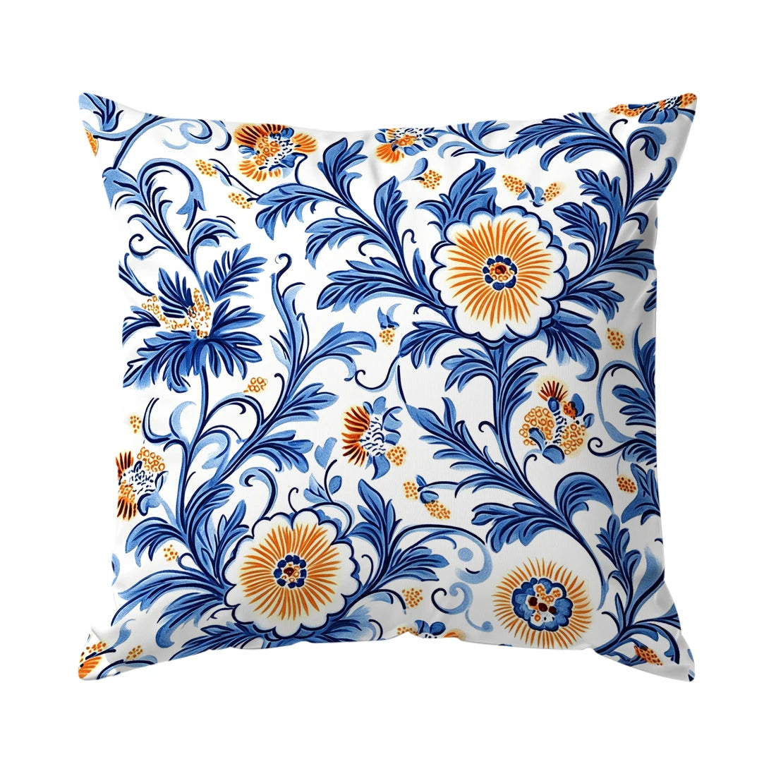 1pcs/4pcs Blue Flower Cushions Pillowcase Polyester Cushion Cover Throw Pillow Pillowcover Home Car Sofa Decor