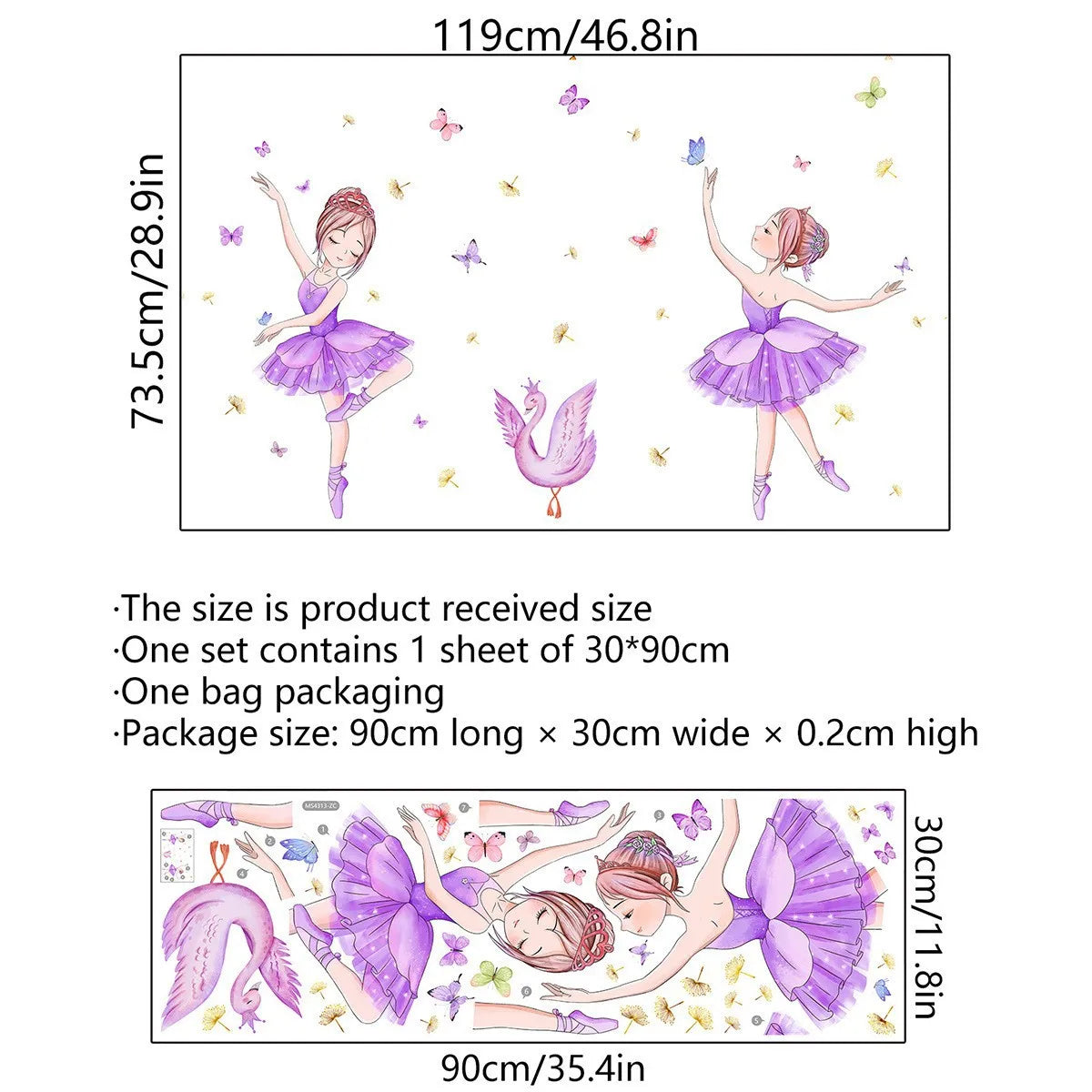 Ballet Girl Vinyl Child Wall Stickers For Baby Kids Room Decoration Adhesive Wallpaper Bedroom Accessories Room Decor Wall Art
