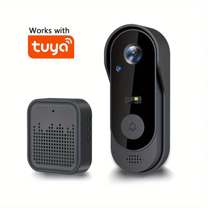 Tuya WiFi inteligentny dzwonek wideo do domu, zewnętrzna dwukierunkowa kamera HD do drzwi, 1080P, obsługa kart SD, przechowywanie w chmurze, wodoodporny