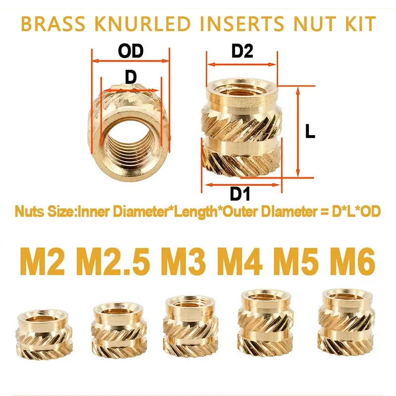 Heat Set Inserts Tool M2 M3 M4 M5 Brass Threaded Insert Nut Digital Soldering Iron for 3D Printing Plastic PCB Welding Press Nut