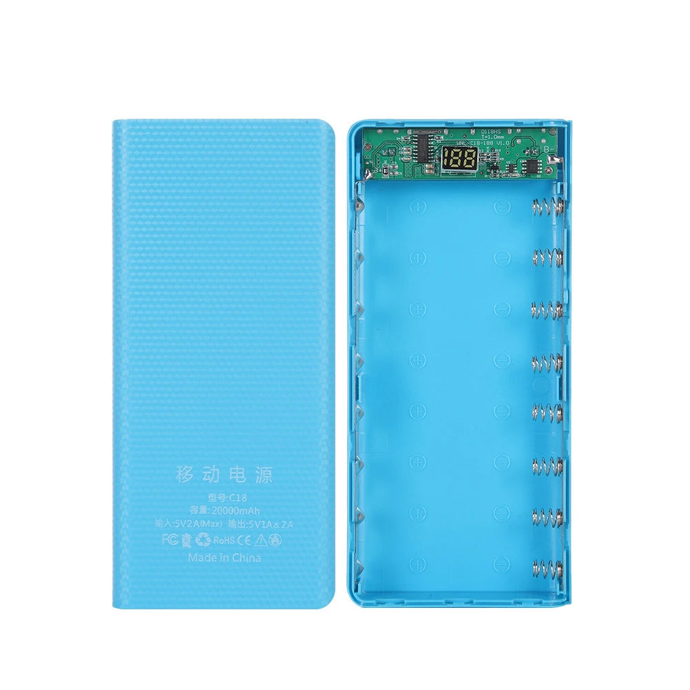DIY 18650 Power Bank Case External 5V USB Type C Battery Charge Storage Box Shell Without Battery For iPhone Xiaomi Huawei