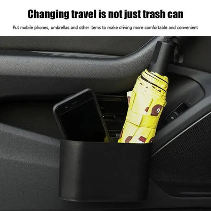Universal Organizer Car Clamshell Trash Bin Hanging Vehicle Garbage Dust Case Storage Box Black ABS Square Pressing Trash Can 6P