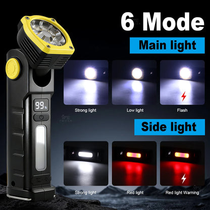 Led Work Light Rechargeable Waterproof Flashlights Portable HeadLight Magnetic Light Hook Clip Head Flashlight Outdoor Head Lamp