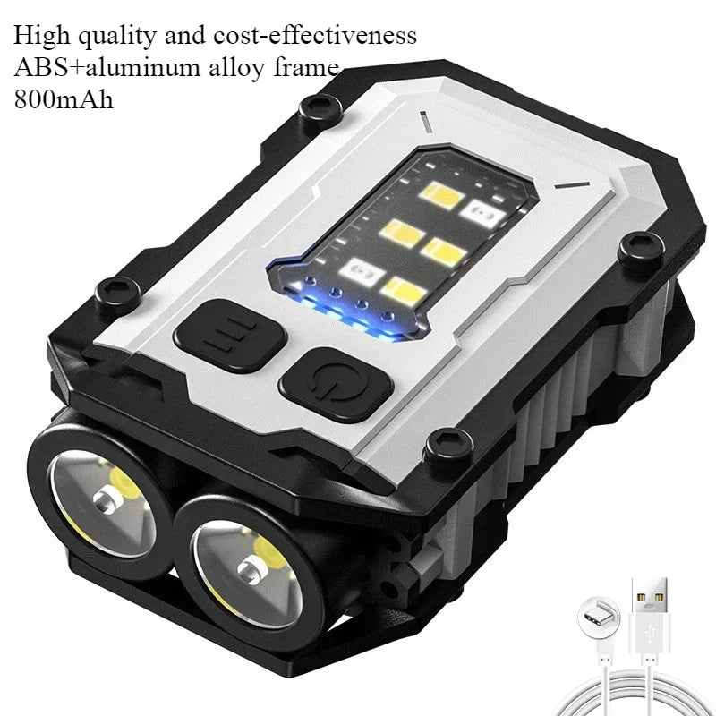800mAh Super Bright LED COB Flashlight 8 Modes Keychain Light IPX4 Waterproof Magnetic Type C Rechargeable Mini EDC Torch Light