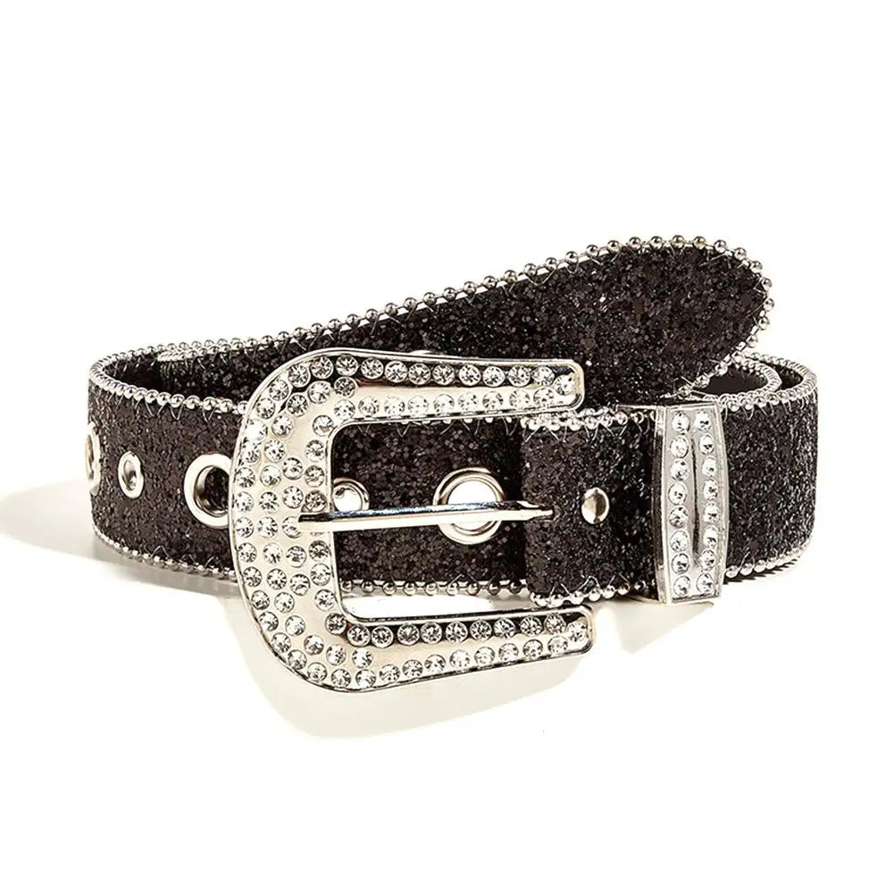 Women's Rhinestone Belt Shiny Sequined Jeans Waistband European American Fashion Decoration Versatile Glamorous Waist Chain