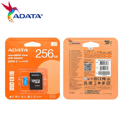 ADATA Micro SD Card 32GB 64GB 128GB 256GB A1 Memory Card C10 UHS-I High Speed Memory Card micro SDXC card with adapter for Phone