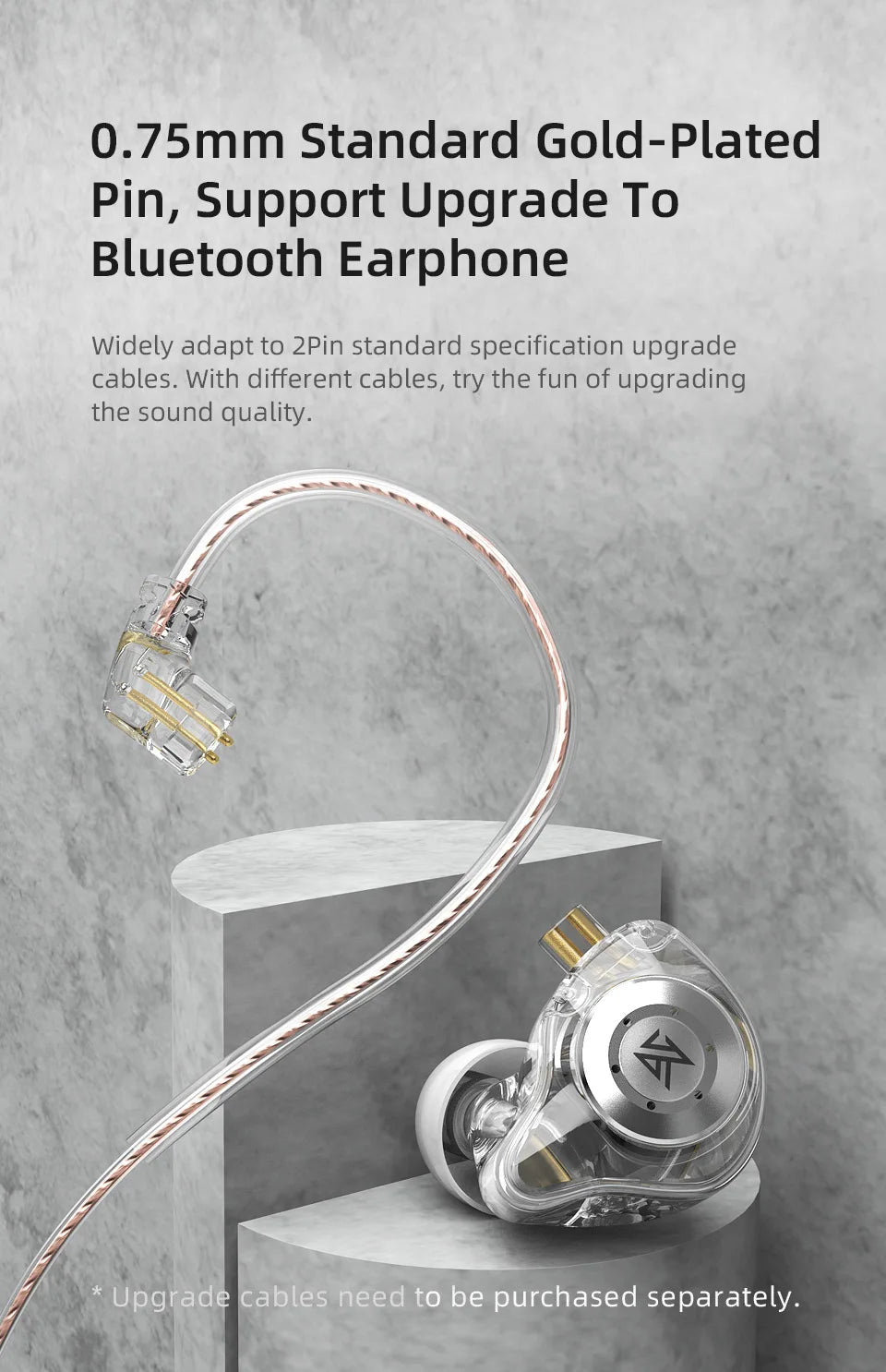 KZ EDX PRO Dynamic Earphones HIFI Bass Earbuds In Ear Monitor Sport Noise Cancelling Headset