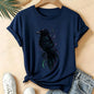 T-Shirt Gothic Cow Print Design Women'S Summer Casual Short Sleeve Aesthetic Clothes Dark Academia Streetwear Summer Top Tee﻿s