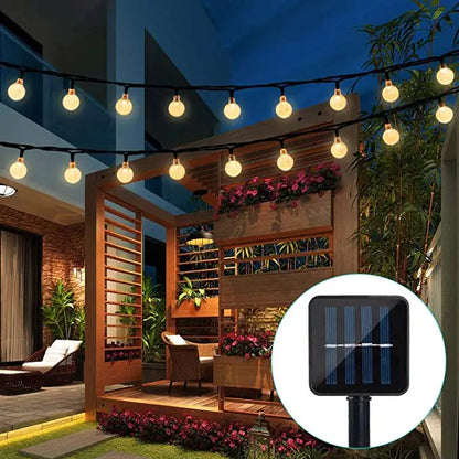 LED Solar Light String Outdoor Waterproof Christmas Decoration 200led Crystal Ball Camping Fairy Garland Garden Party Lamp