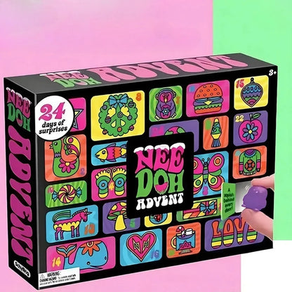 2026 NeeDoh Advent Calendar 24 Days 3D PVC Christmas Countdown Surprise Gift, Stress Relief Fidget Toy New Year Present