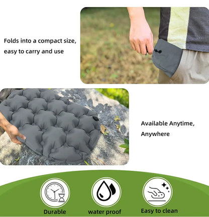 Portable Inflatable Outdoor Moisture-Proof Seat Cushion Travel Camping Sitting Pad Foldable Mattress Seat for Home Office