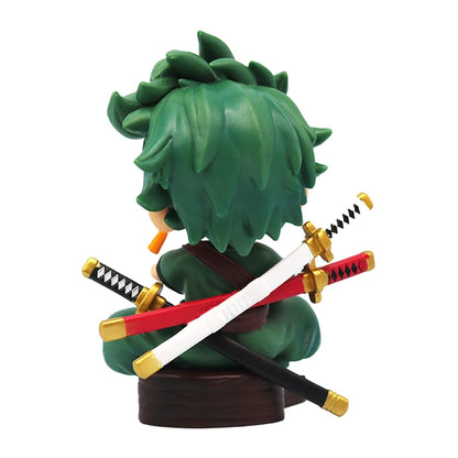 Anime peripheral series new ONE PIECE Luffy Solon Sanji Q-version sitting posture model figurine toy for children birthday gifts