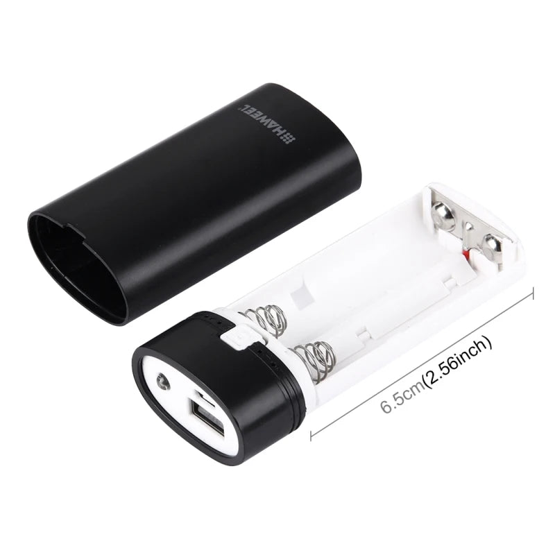 HAWEEL Phone Power Bank Box DIY 2x 18650 Battery 5600mAh Power Bank Shell Box with USB Output & Indicator, , Battery Not Include