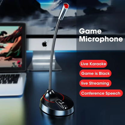 Mini USB Wired Microphone 3.5mm Jack Plug Studio Speech Mic for PC Computer Laptop Notebook Loud Speaker